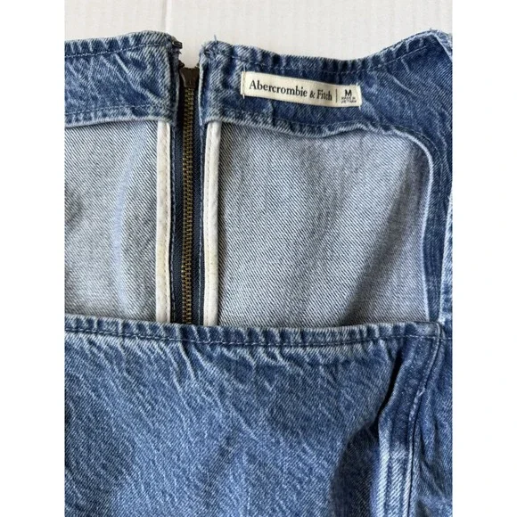 Abercrombie And Fitch Denim Mini Dress Womens M Y2K - Picture 2 of 7